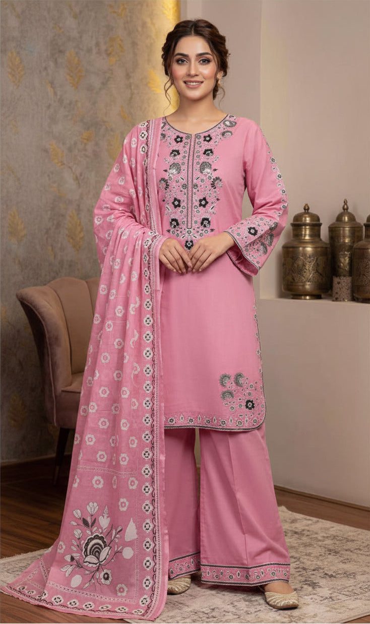 Rayon Heavy Embroidered Sharara Set with Chiffon Dupatta for Festive