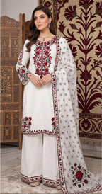 Rayon Heavy Embroidered Sharara Set with Chiffon Dupatta for Festive