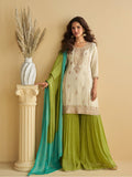 Chinon Silk Digital Print Sequins Embroidered Salwar Suit Set