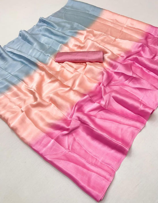 Kiva Semi Modal Plain Saree with Tassel Border & Blouse Piece