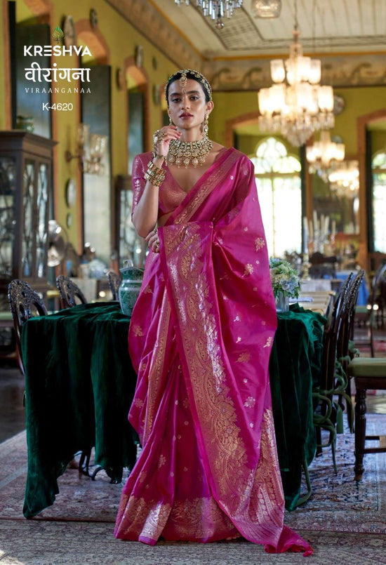 Silk Woven Decorative Saree with Embroidered Unstitched Blouse