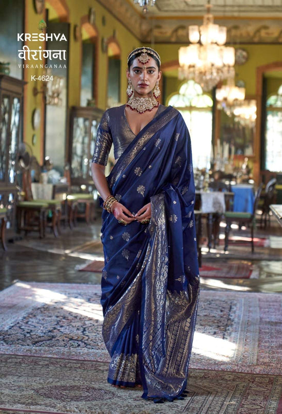 Silk Woven Decorative Saree with Embroidered Unstitched Blouse