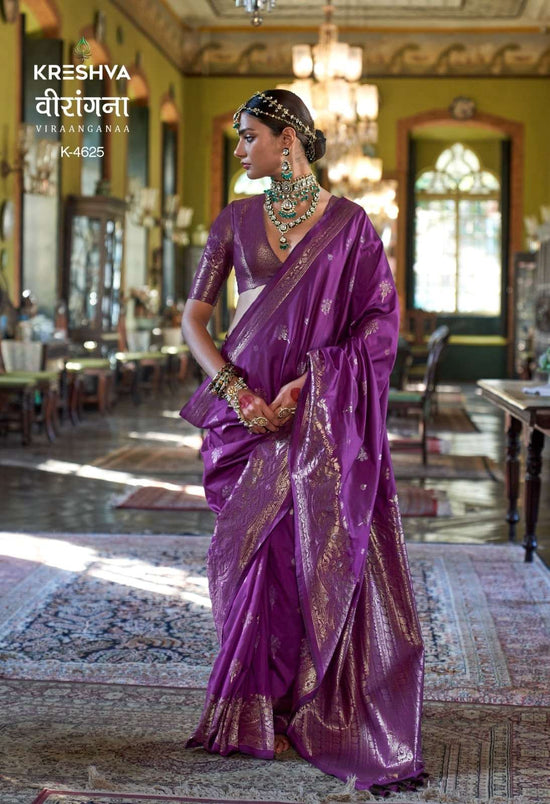 Silk Woven Decorative Saree with Embroidered Unstitched Blouse