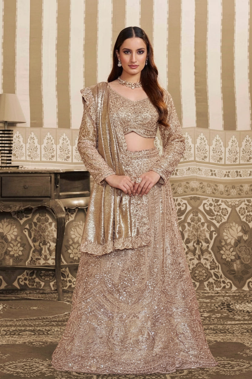 Stella Foil Satin Premium Embroidery Saree with Mono Net Blouse Piece