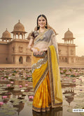 Georgette Embroidered Saree with Silk Unstitched Blouse