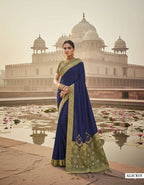 Georgette Embroidered Saree with Silk Unstitched Blouse
