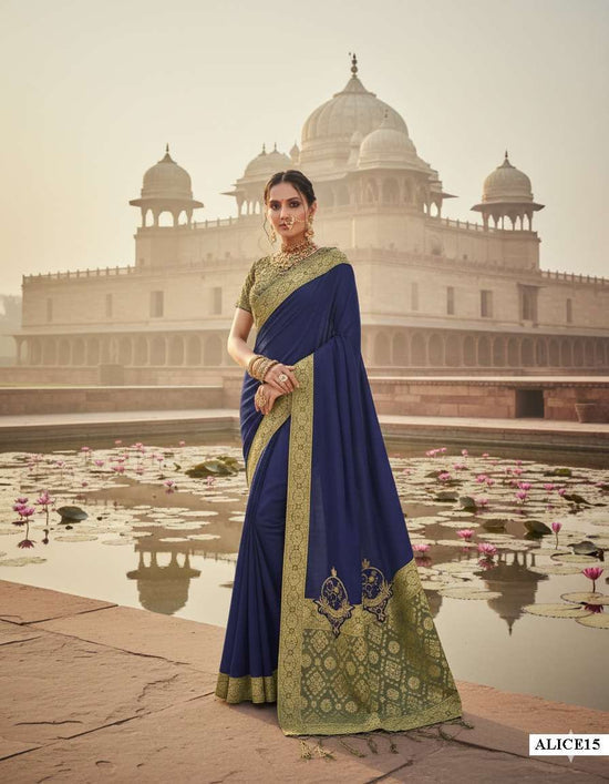 Georgette Embroidered Saree with Silk Unstitched Blouse
