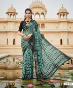 Georgette Embroidered Saree with Silk Unstitched Blouse