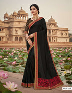 Georgette Embroidered Saree with Silk Unstitched Blouse