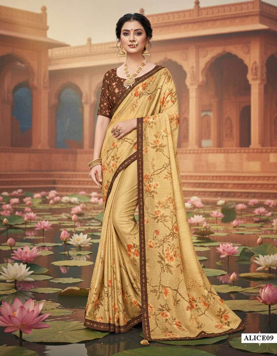 Georgette Embroidered Saree with Silk Unstitched Blouse