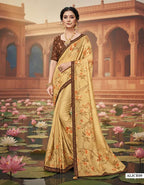 Georgette Embroidered Saree with Silk Unstitched Blouse