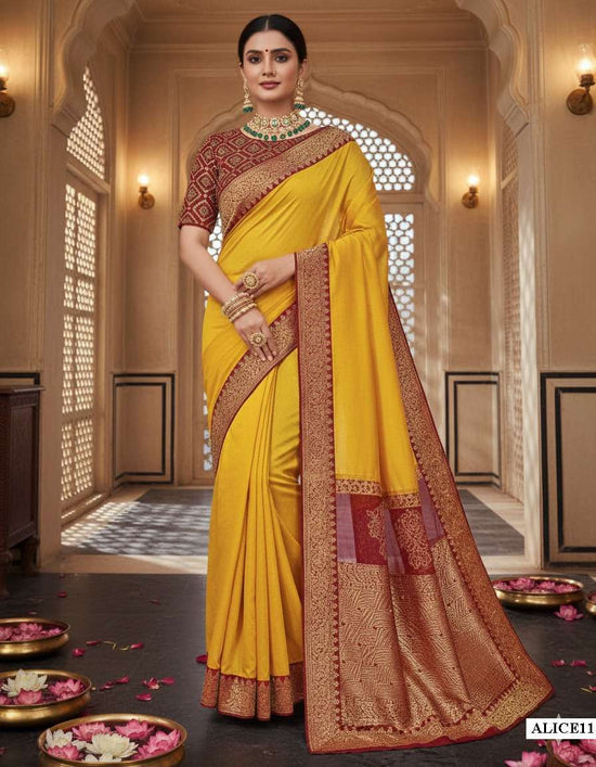 Georgette Embroidered Saree with Silk Unstitched Blouse