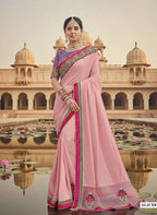 Georgette Embroidered Saree with Silk Unstitched Blouse