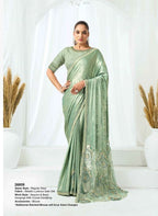 Satin Silk Designer Woven Saree with Unstitched Blouse
