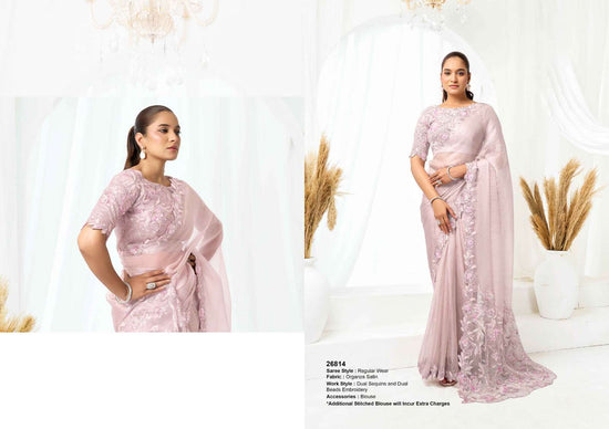 Satin Silk Designer Woven Saree with Unstitched Blouse