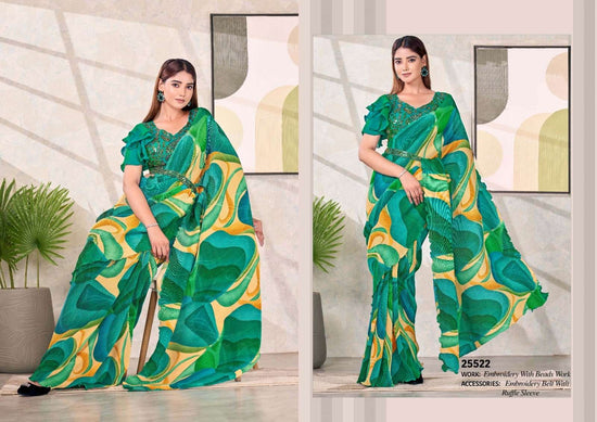 Pure Satin Silk Festive Saree with Unstitched Blouse