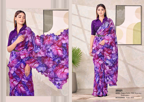 Pure Satin Silk Festive Saree with Unstitched Blouse