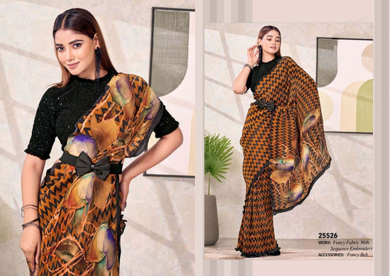 Pure Satin Silk Festive Saree with Unstitched Blouse