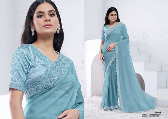 Silk Woven Design Festive Saree with Embroidered Unstitched Blouse