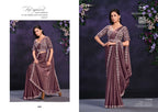 Crepe Silk Printed Stone Work Saree with Unstitched Blouse