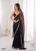 Fandy Satin Printed Festive Saree with Unstitched Blouse