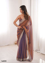Fandy Satin Festive Saree with Unstitched Blouse