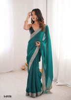 Fandy Satin Festive Saree with Unstitched Blouse