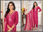 Rayon Embroidered Kurti Pant Dupatta Set with Printed Dupatta