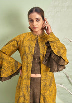 Rayon Digital Print Ethnic Co-Ord Set with Shrug