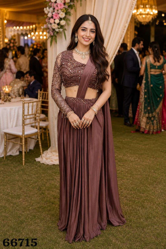Premium Lycra Ready to Wear Saree with Designer Blouse