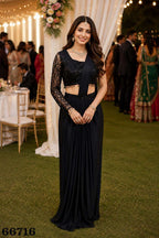Premium Lycra Ready to Wear Saree with Designer Blouse