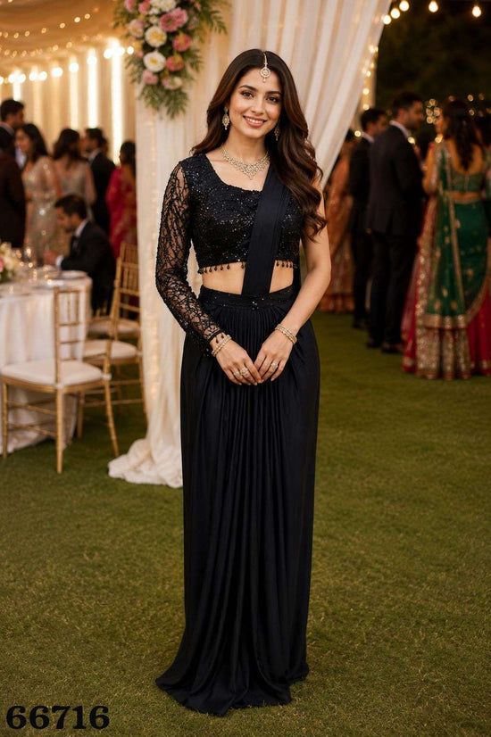 Premium Lycra Ready to Wear Saree with Designer Blouse