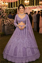 Real Premium Net Heavy Thread Embroidered Bridal Lehenga Set