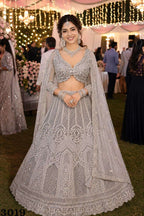 Real Premium Net Heavy Thread Embroidered Bridal Lehenga Set