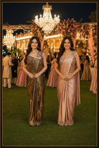 Sandwash Satin Heavy Work Ready-to-Wear Saree with Stitched Blouse