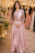 Mrudangi Ciyana Armani Satin Silk Ready-to-Wear Saree with Stitched Blouse
