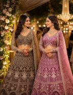 Dahleez Premium Net Heavy Beads Work Bridal Lehenga with Cancan