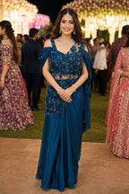 Fendy Satin Silk Heavy Work Ready-to-Wear Saree