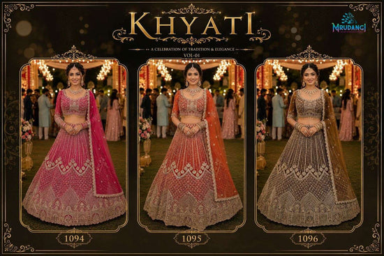 Mrudangi Khyati Premium Net Bridal Lehenga