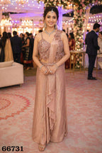 Sandwash Satin Silk Heavy Work Ready-to-Wear Saree with Stitched Blouse