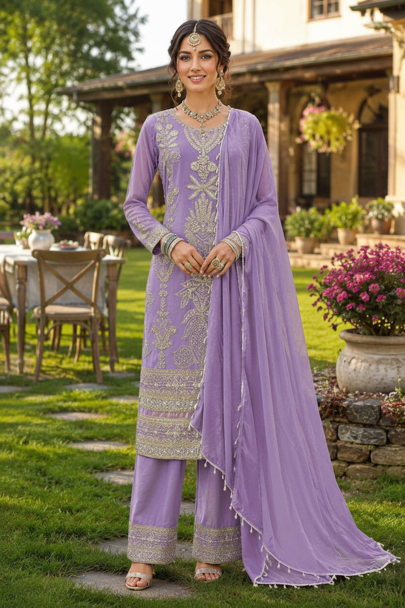 Maitri Georgette Embroidered Salwar Suit Set with Dupatta