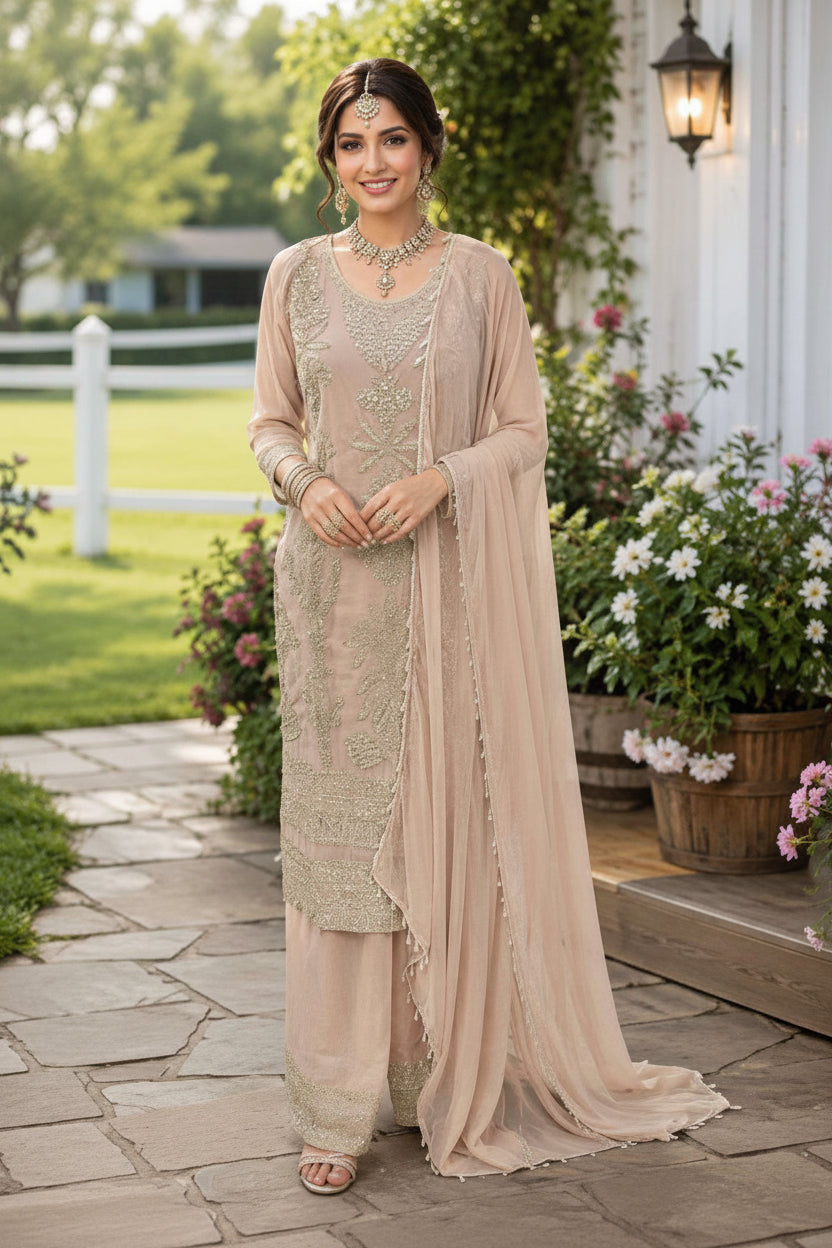 Maitri Georgette Embroidered Salwar Suit Set with Dupatta