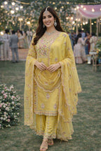 Simar Silk Embroidered Salwar Suit Set with Dupatta
