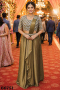 Real Premium Satin Crush Heavy Work Ready-to-Wear Saree