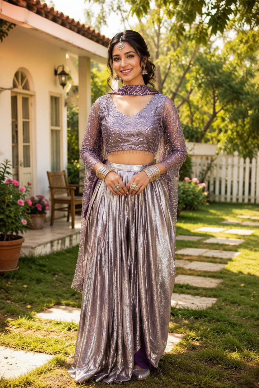 Samira Premium Sandwash Satin Full Embroidered Lehenga for Wedding & Reception