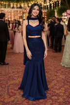 Satin Crush Ready-to-Wear Lehenga Choli with Dupatta