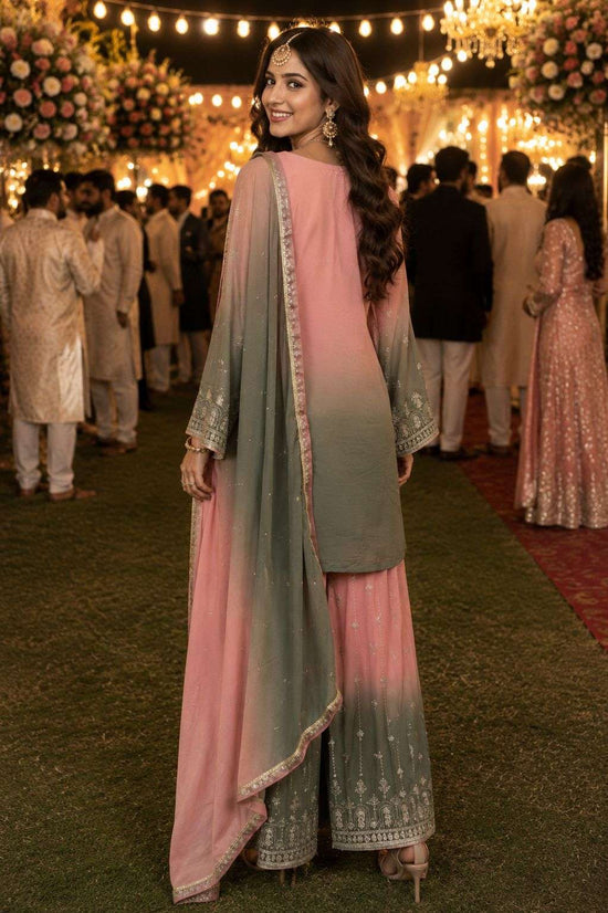Georgette Heavy Sequins Embroidered Mirror Work Salwar Suit Set