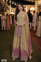 Georgette Heavy Sequins Embroidered Mirror Work Salwar Suit Set