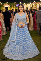Heavy Net Embroidered Bridal Lehenga Choli with Dupatta