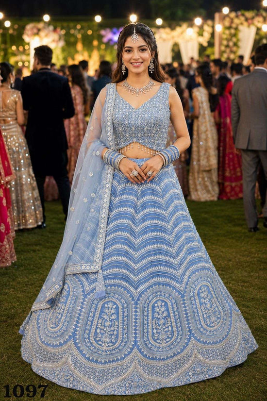 Heavy Net Embroidered Bridal Lehenga Choli with Dupatta